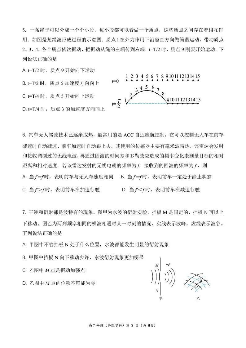 2024北京中关村中学高二（下）期中物理试题及答案第2页
