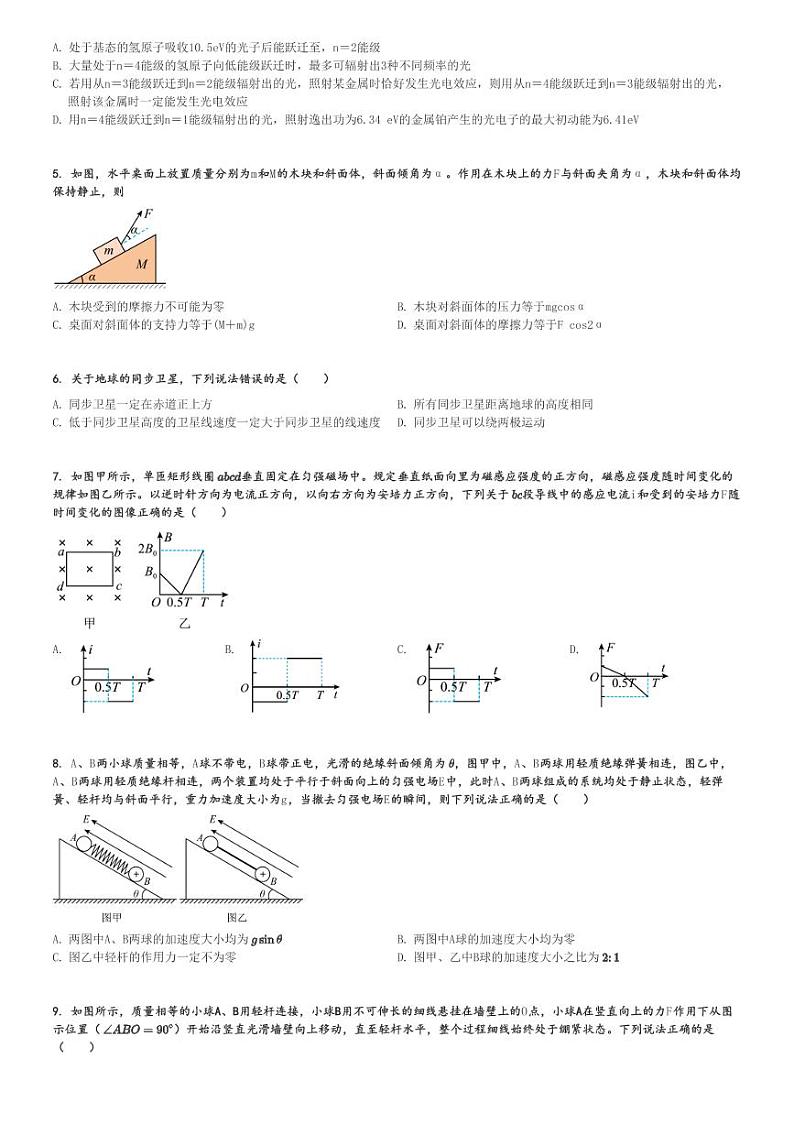 2025年海南海口美兰区海南东方学校高三上学期高考模拟物理试卷(仿真模拟)[原题+解析版]第2页