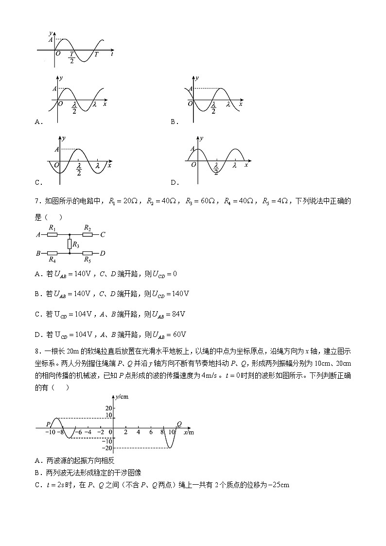 上海市复旦大学附属复兴中学2024-2025学年高二上学期期中物理（等级）试卷(无答案)第2页