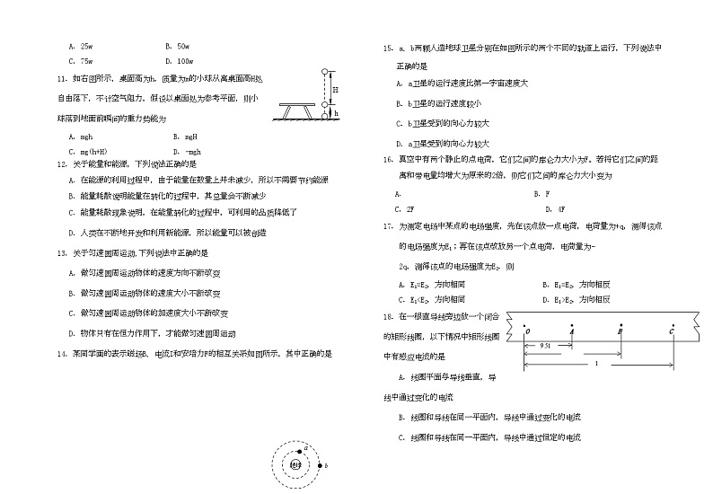 2022年江苏省滨海11高二物理第一学期期中考试文会员独享02