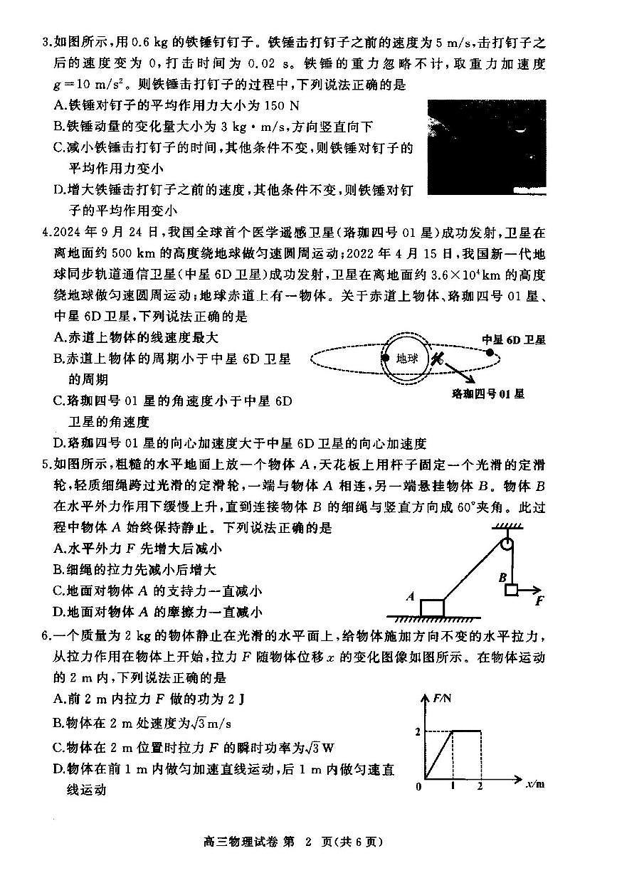 2025届鄂东协作体高三11月期中联考物理试题（含答案）第2页