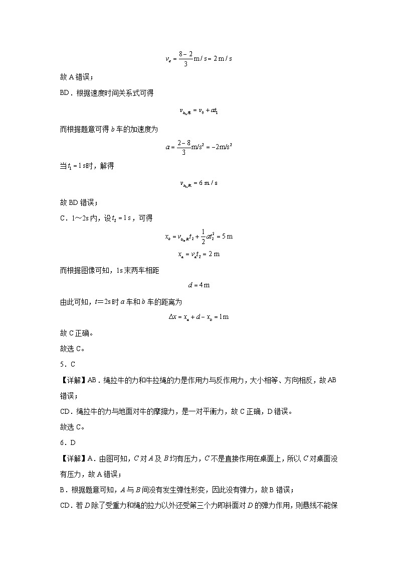 高一物理答案第2页