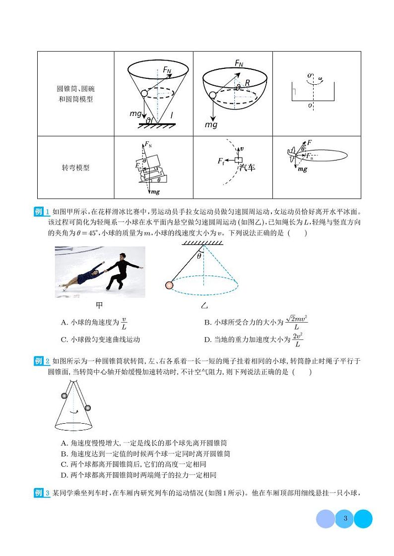 圆周运动基本物理量、水平面内的圆周运动、离心现象（学生版）第3页