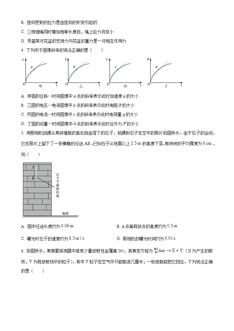 2025届浙江省宁波市高三上学期一模考试物理试题无答案第2页
