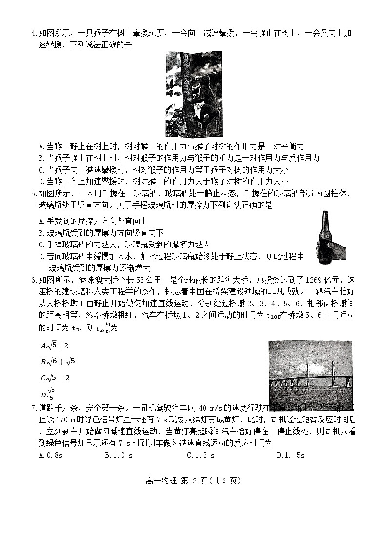 河北省保定市多校2024-2025学年高一上学期11月期中联考物理试题第2页