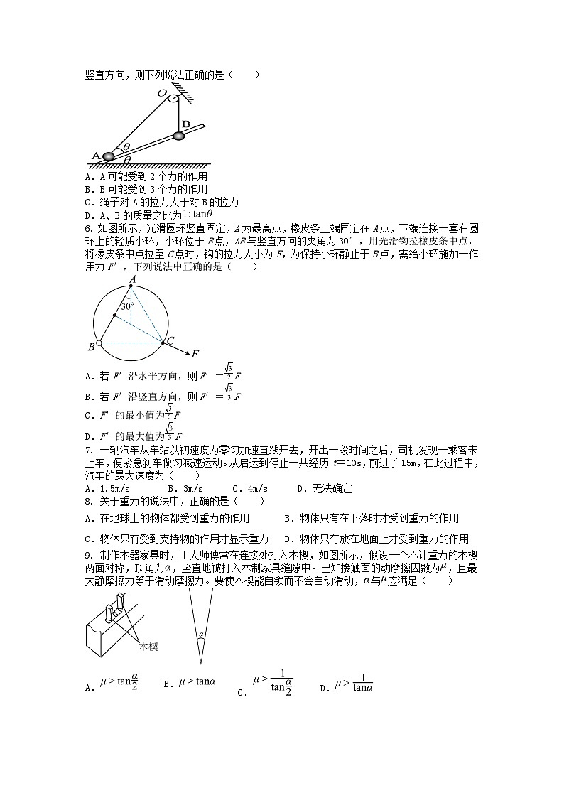 广西壮族自治区南宁市西乡塘区2024-2025学年高一上学期11月期中物理试题第2页