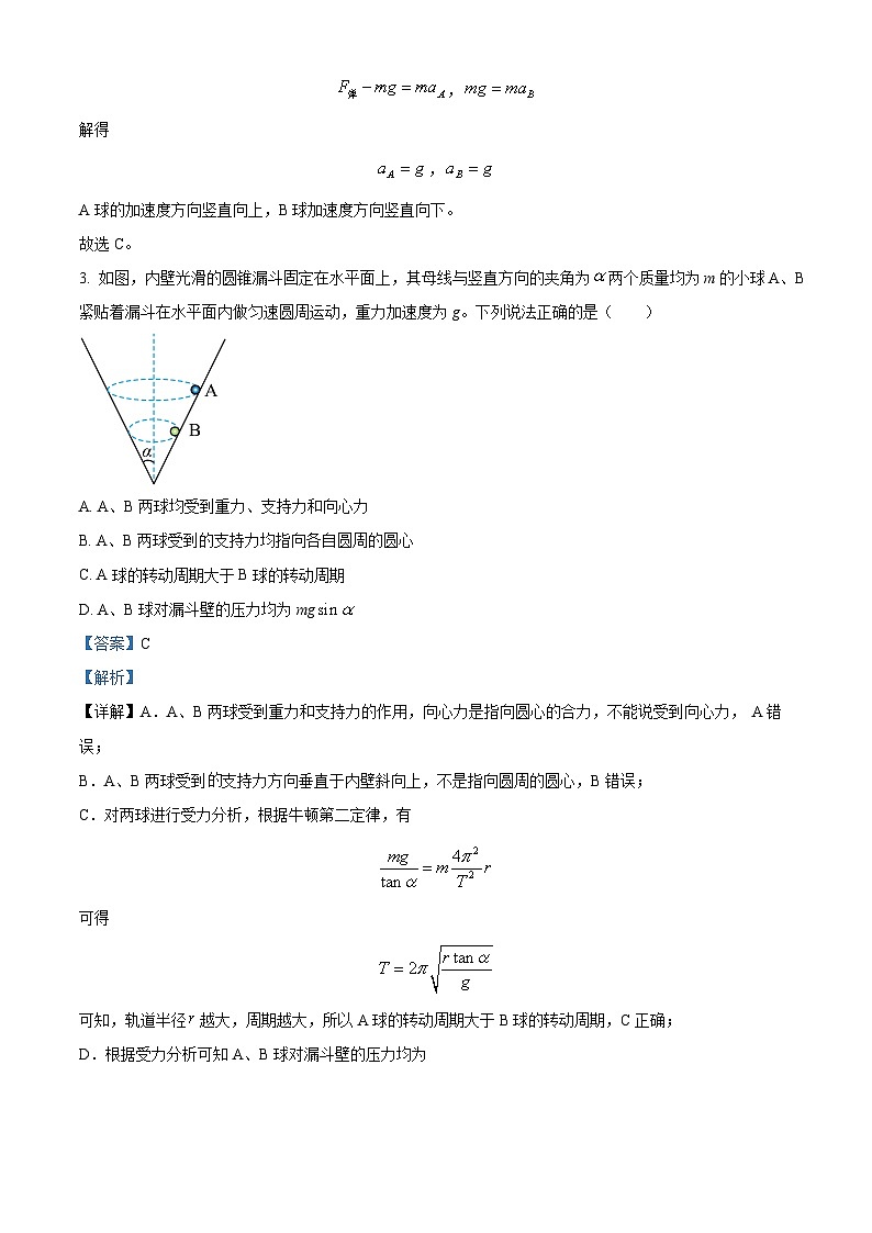 解析：天津市红桥区2024-2025学年高三上学期期中物理试题（解析版）03