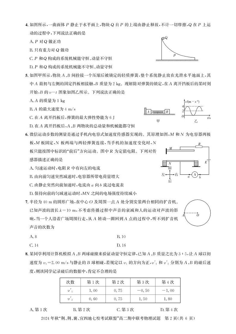 高二期中联考-物理试卷第2页