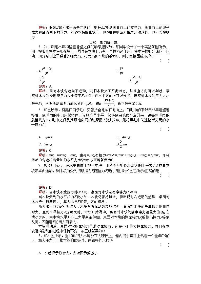 2022年高中物理专题弹力摩擦力综合问题练习新人教版必修1第2页