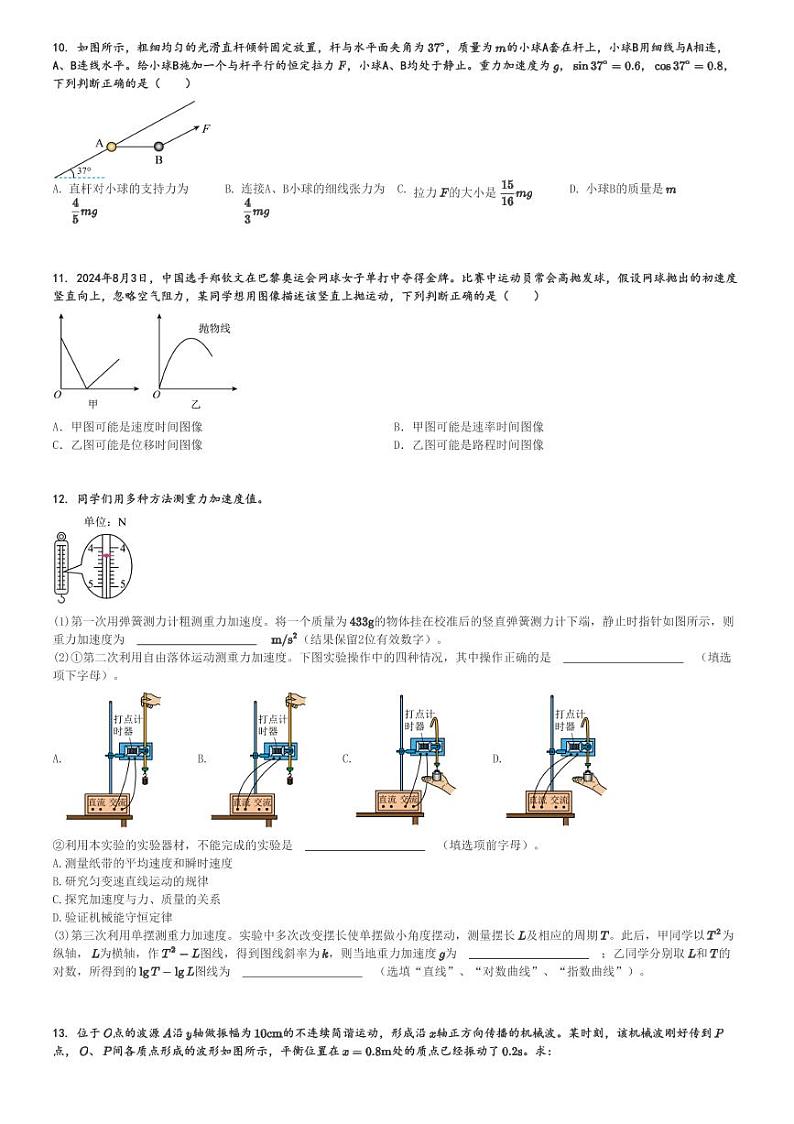 2024～2025学年江苏泰州泰兴市高三(上)期中物理试卷(11月)[原题+解析]第3页