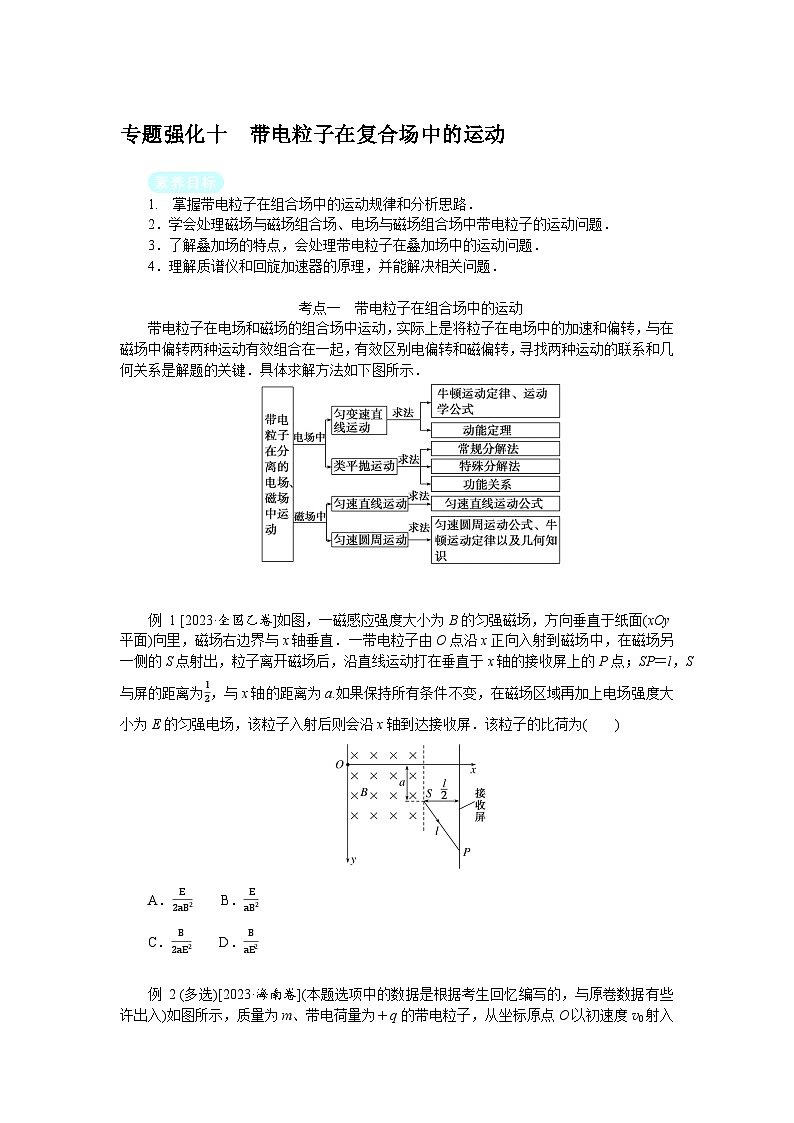 2025届高中物理一轮复习导学案：专题强化十带电粒子在复合场中的运动第1页