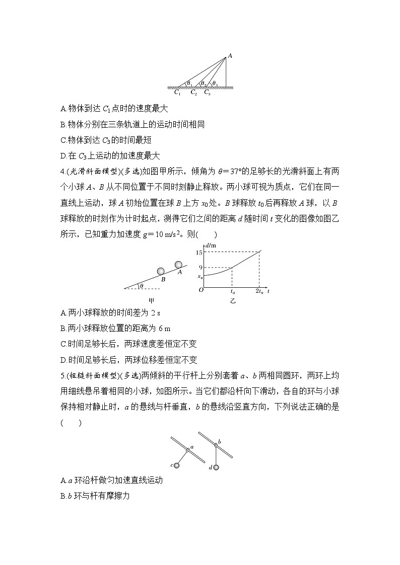 选择题考点专项训练14  斜面模型（后附解析）-【选择题专练】2025年高考物理一轮复习练习第2页