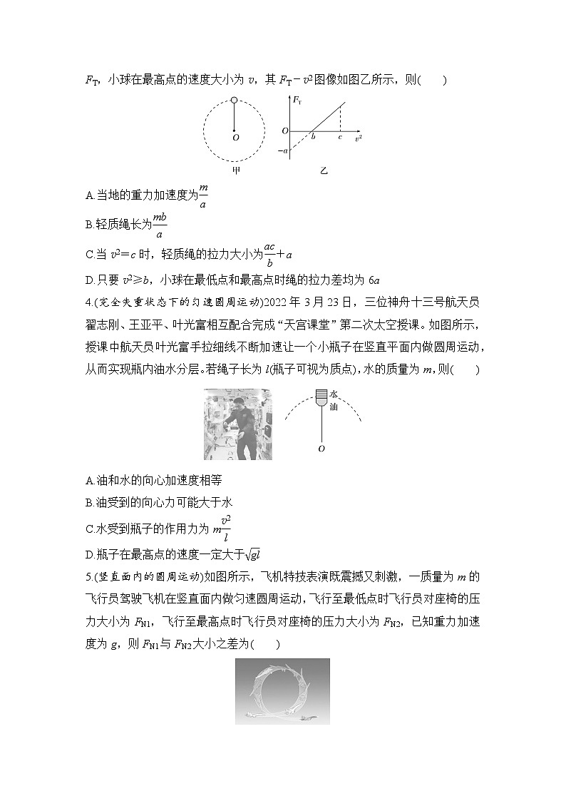 选择题考点专项训练22  竖直面内与倾斜面内的圆周运动（后附解析）-【选择题专练】2025年高考物理一轮复习练习第2页