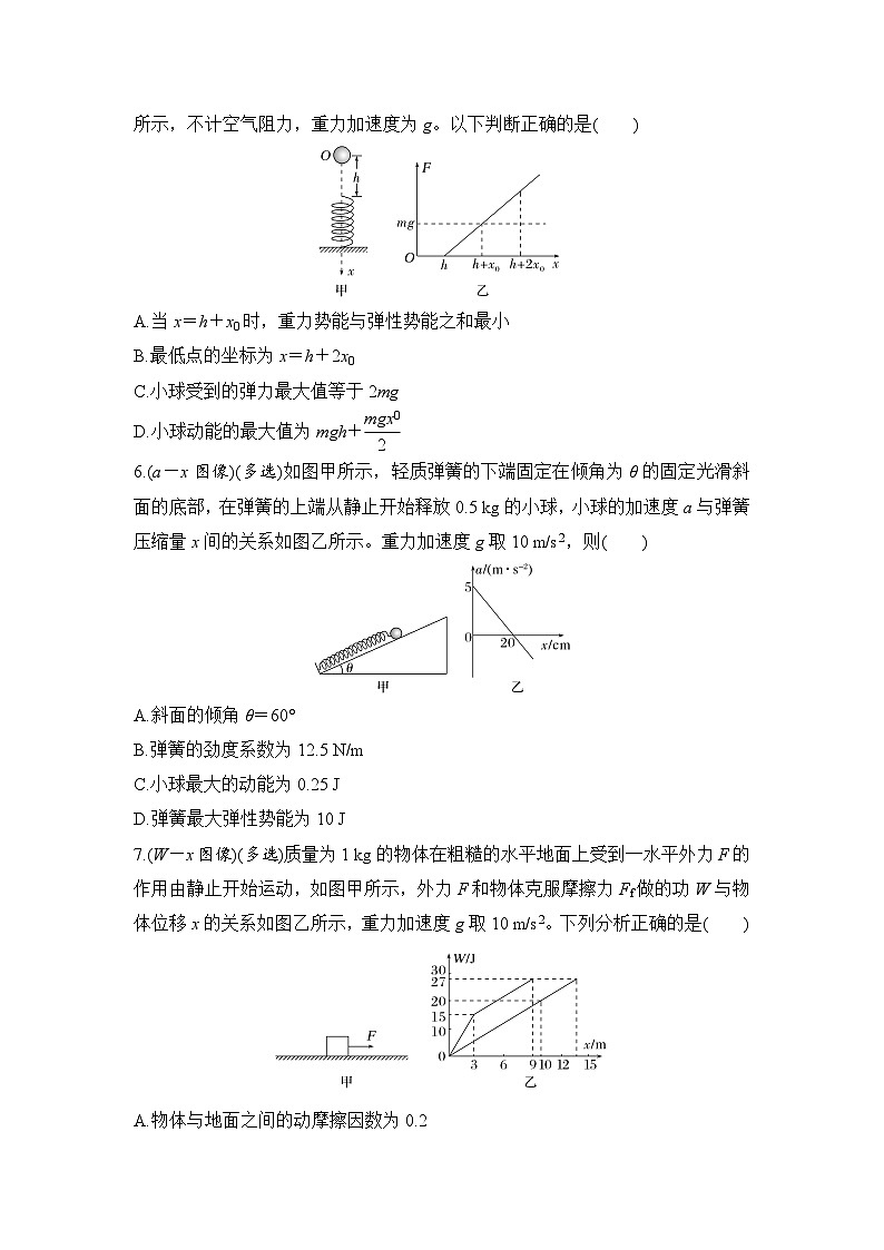 选择题考点专项训练33  与机械能有关的图像问题（后附解析）-【选择题专练】2025年高考物理一轮复习练习第3页