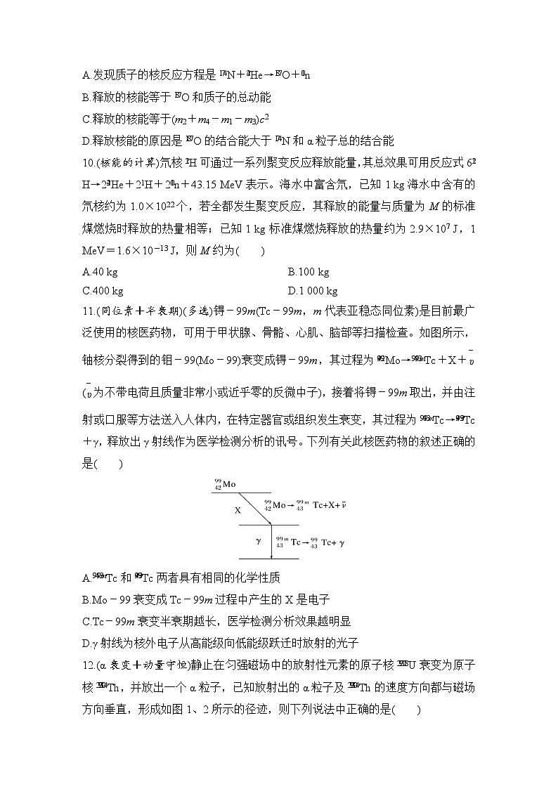 选择题考点专项训练64  半衰期、核反应与核能（后附解析）-【选择题专练】2025年高考物理一轮复习练习第3页