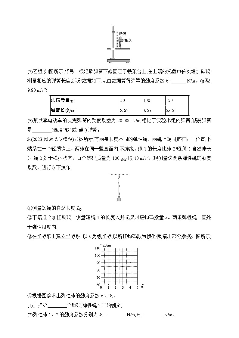 第2章　相互作用 第6讲　实验 探究弹簧弹力与形变量的关系-【人教版】2025新教材高考物理一轮基础练习第2页