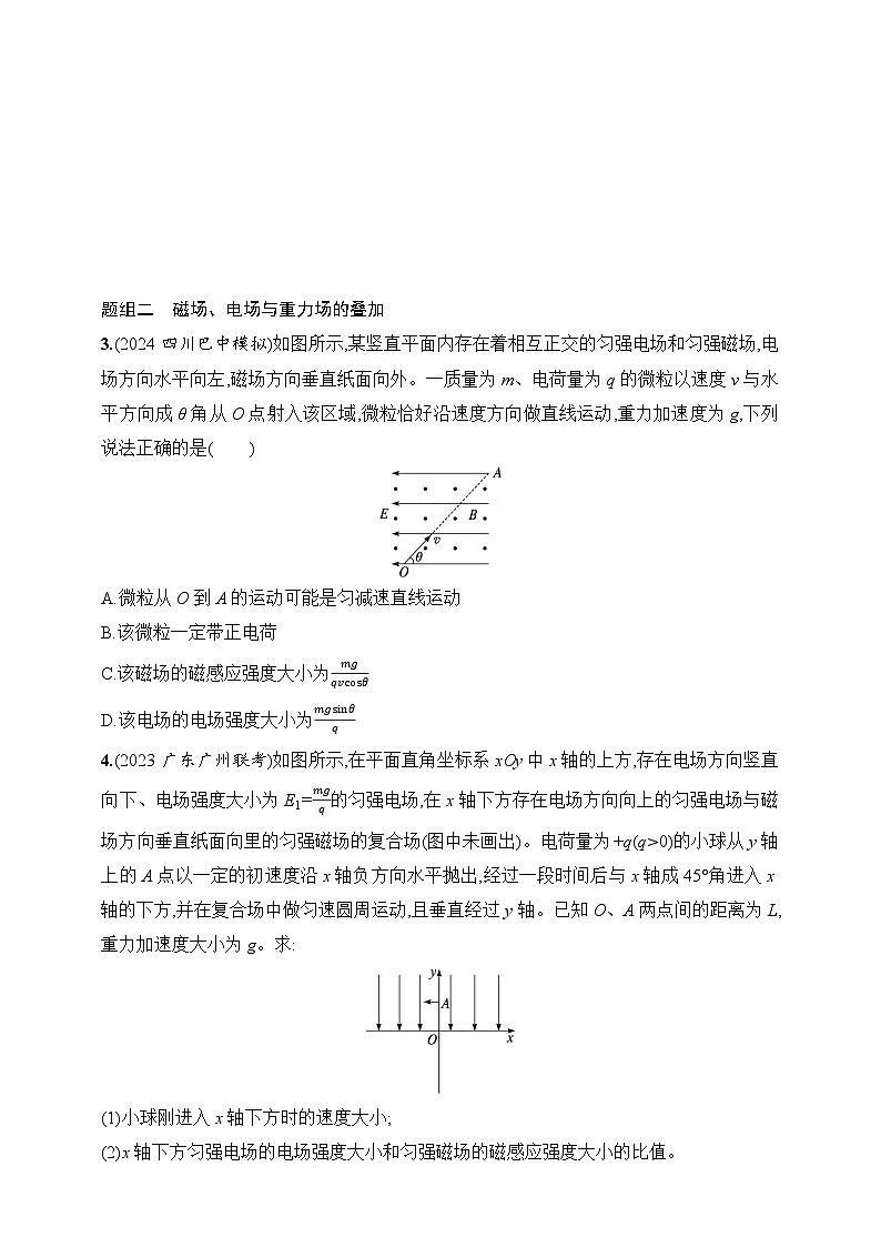 第11章　磁场 第7讲　专题提升 带电粒子在叠加场中的运动-【人教版】2025新教材高考物理一轮基础练习第2页