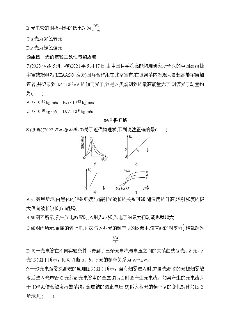第16章　近代物理第1讲　光电效应　波粒二象性-【人教版】2025新教材高考物理一轮基础练习第3页