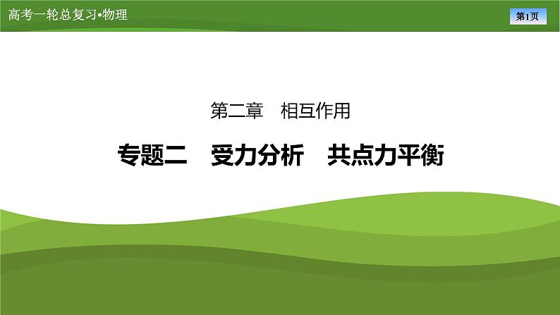 课件第二章  　专题二受力分析　共点力平衡（共42张ppt）第1页