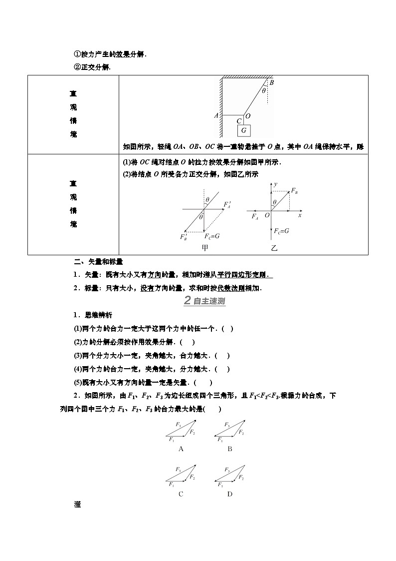 讲义第二章  第2讲　力的合成与分解（含解析）第2页