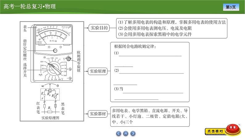 课件第八章  　实验十一用多用电表测量电学中的物理量（共36张ppt）第3页