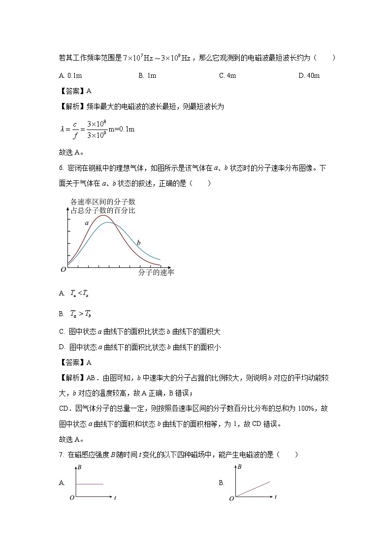 江苏省淮安市淮安区2023-2024学年高二下学期期中考试 物理试卷（解析版）第3页