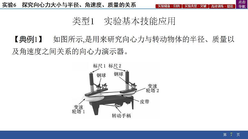 2025年新高考物理二轮复习实验6　探究向心力大小与半径、角速度、质量的关系（课件）第7页