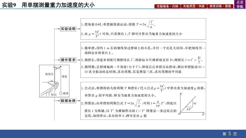 2025年新高考物理二轮复习实验9　用单摆测量重力加速度的大小（课件）05