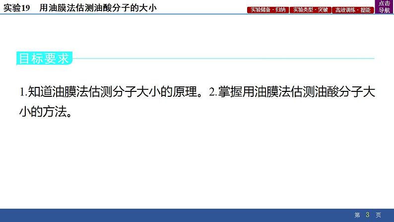 2025年新高考物理二轮复习实验19　用油膜法估测油酸分子的大小（课件）第3页