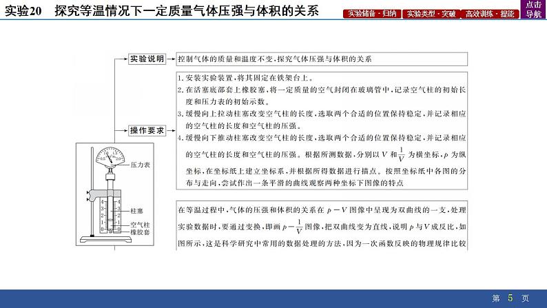 2025年新高考物理二轮复习实验20　探究等温情况下一定质量气体压强与体积的关系（课件）05