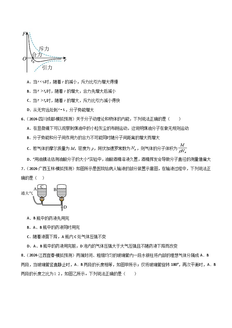 专题突破卷18 热学专题（气体实验定律、理想气体状态方程、气体图像、热力学第一定律）（原卷版） 第3页