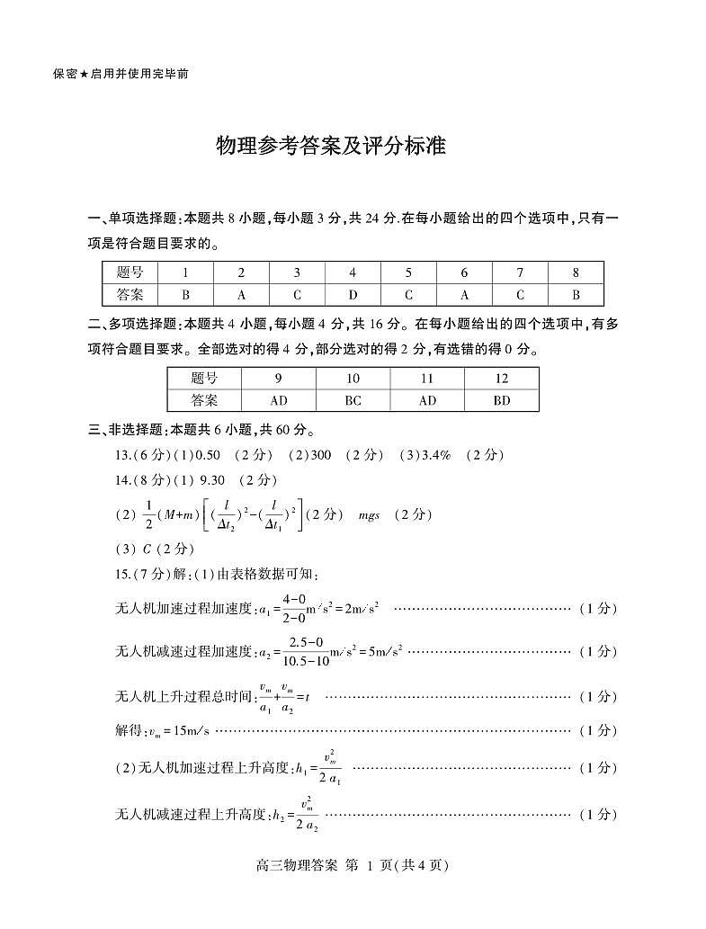 山东省临沂市2024-2025学年高三上学期11月期中考试物理试题01