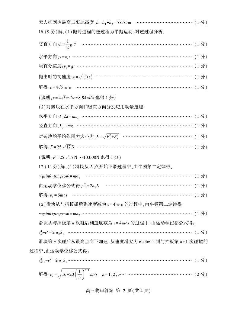 山东省临沂市2024-2025学年高三上学期11月期中考试物理试题02