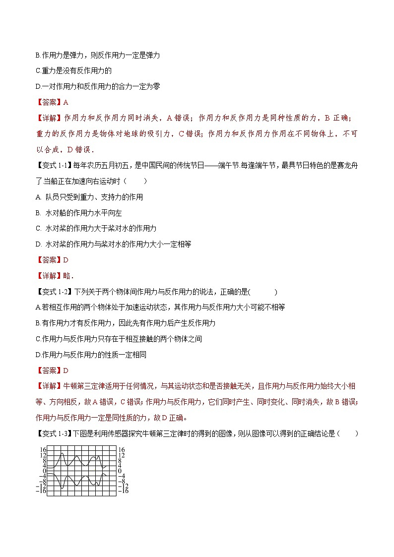 3.3 牛顿第三定律—高一物理 知识点梳理+题型练习（含答案解析）（人教版2019必修第一册）第2页