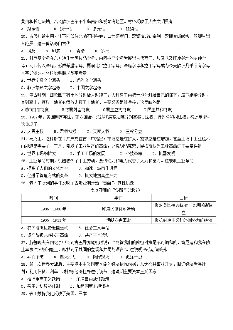 福建省莆田第一中学2024-2025学年高二上学期第一学段考试（期中物理方向）历史试卷第3页