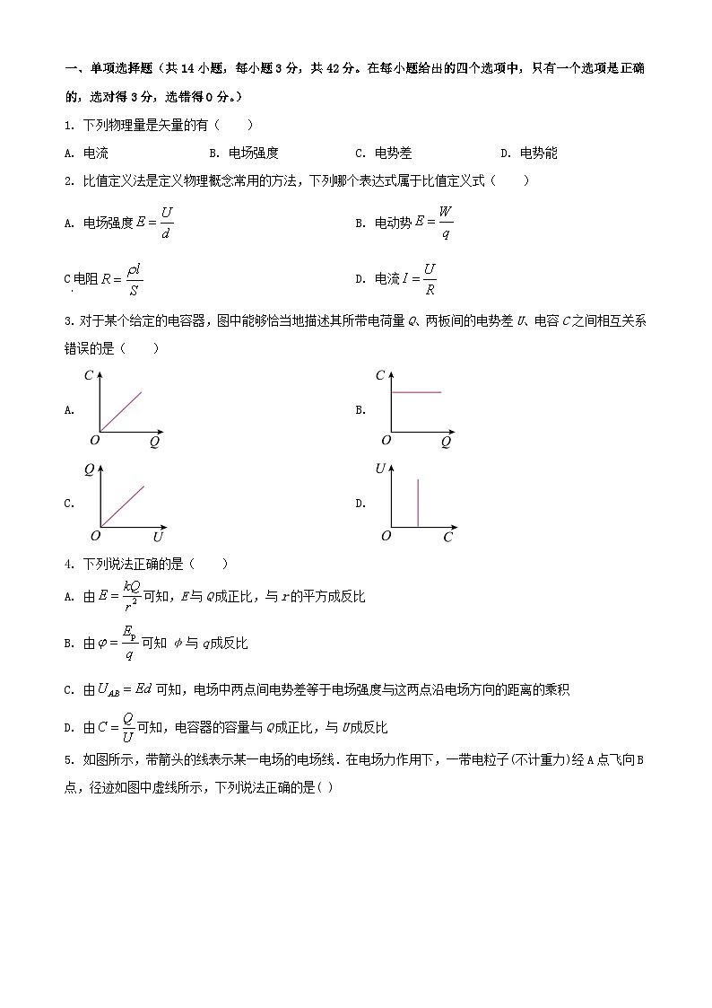 北京市顺义区2023_2024学年高二物理上学期10月月考试题含解析第1页