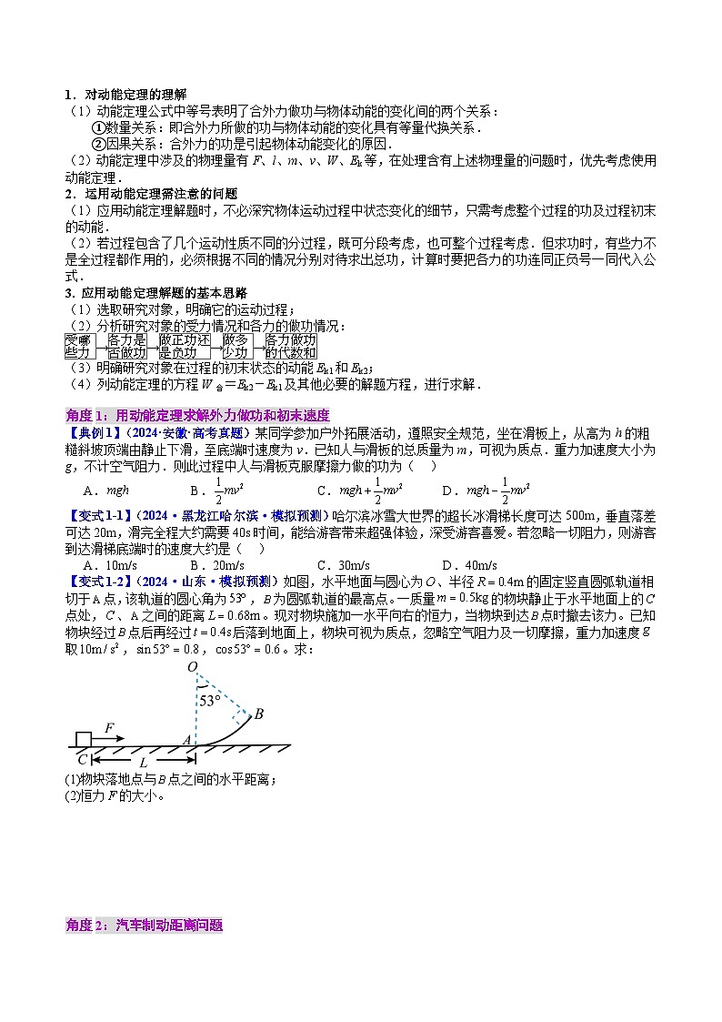 专题22 动能定理及其应用-2025届高考物理一轮复习讲与练（新高考专用）（原卷版）第3页