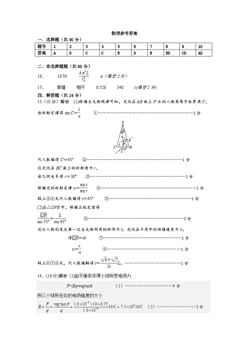 湖北省部分省级示范高中2024-2025学年高二上学期期中测试物理试卷01