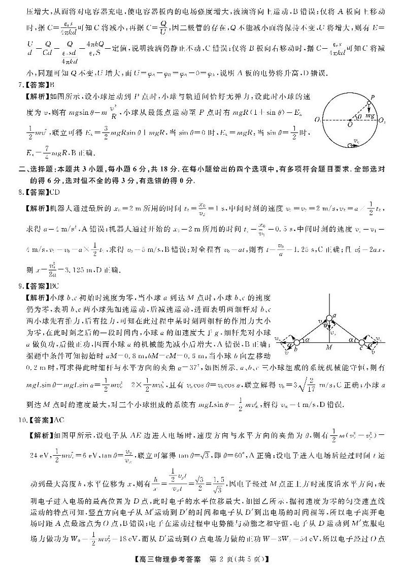 金科新未来11月18-19日高三联考-物理答案第2页