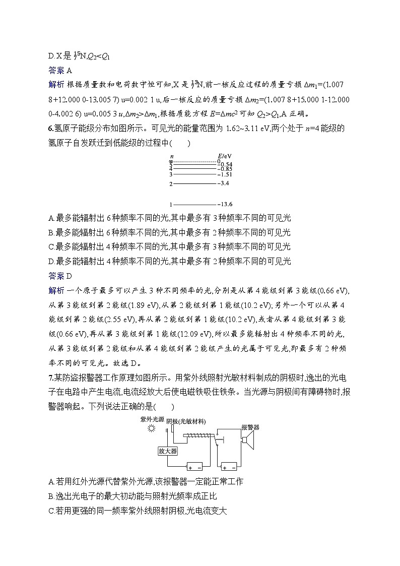 备战2025年高考二轮复习物理（湖南版）专题分层突破练15 近代物理（湖南专版）（Word版附解析）03