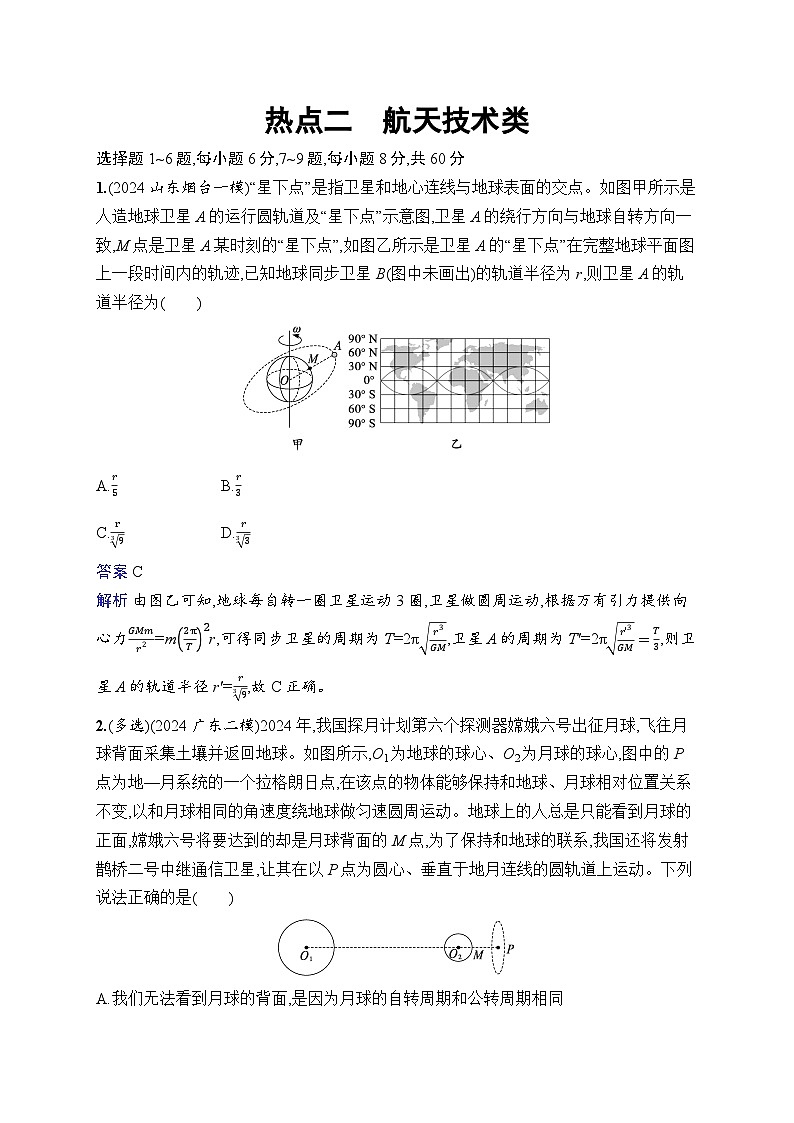 备战2025年高考二轮复习物理（湖南版）热点练2 航天技术类（Word版附解析）第1页