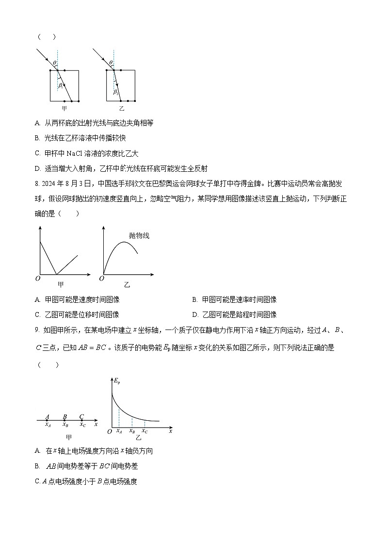 江苏省泰州市泰兴市2024-2025学年高三上学期11月期中联考物理试题  Word版无答案第3页