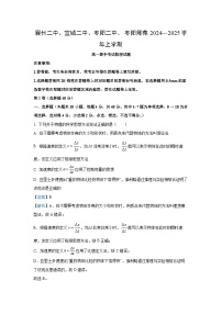 2024-2025学年湖北省四校高一(上)期中联考物理试卷（解析版）