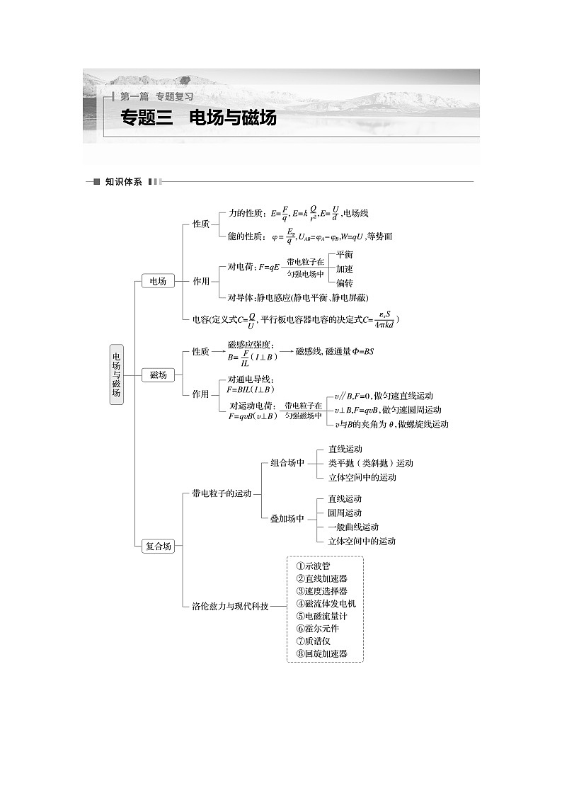 第一篇 专题三 第9讲　电场（教师版）第1页
