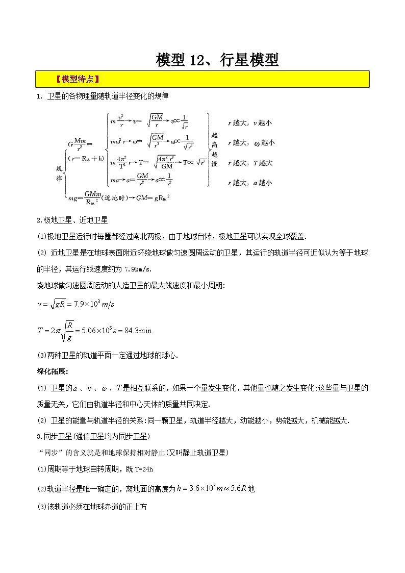 模型12、行星模型 （解析版）第1页