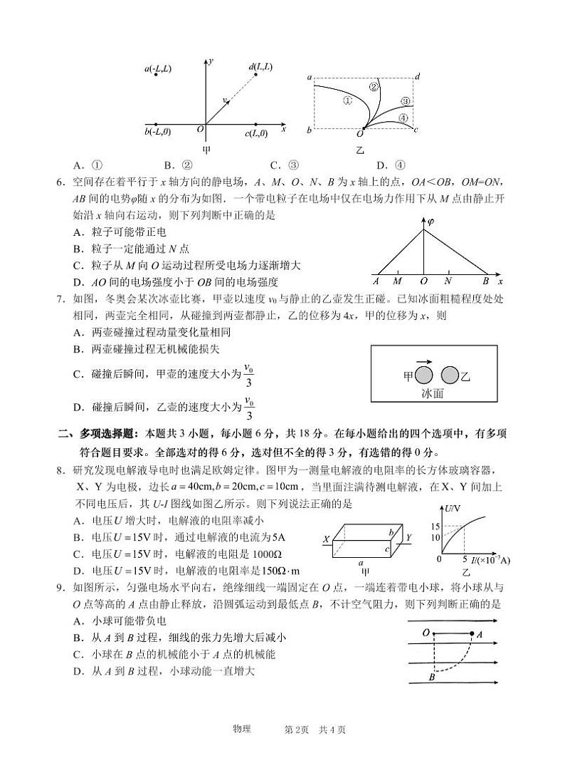 2023级高二第一学期阶段考试物理科试卷（最终版）第2页