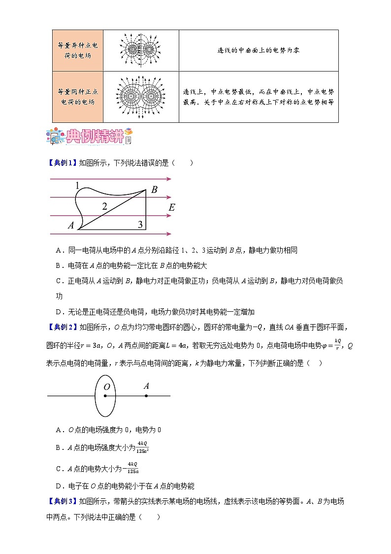 第02讲 电场能的性质（原卷版）-2024-2025学年高二物理上学期中期末复习精细讲义第3页