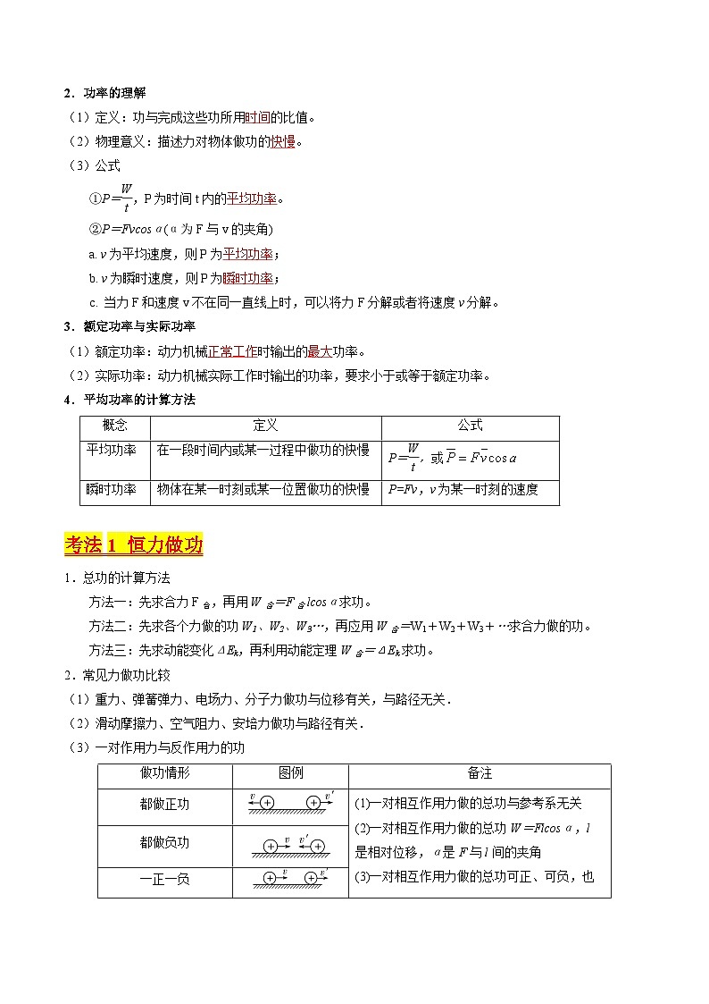 考点21  功 功率和机车启动问题（核心考点精讲精练）-备战2024年高考物理一轮复习考点帮（新高考专用）（解析版）第3页