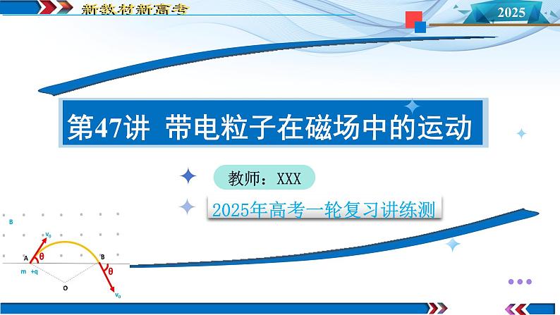 第47讲 带电粒子在磁场中的运动（课件）-2025年高考物理一轮复习讲练测（新教材新高考）第1页