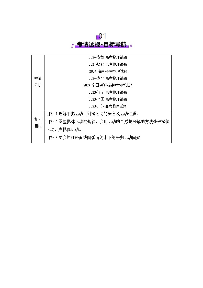 第14讲 抛体运动（讲义）(原卷版)-2025年高考物理一轮复习讲练测（新教材新高考）第2页